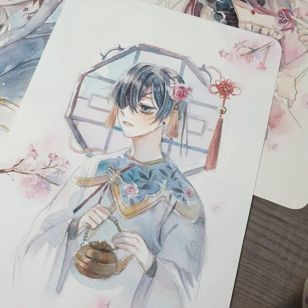 水彩人物动漫与高科技产品介绍,科技与艺术的完美结合